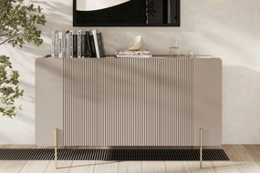 Komoda Malmi 150 cm - kaszmir / crema bianca / złote nóżki