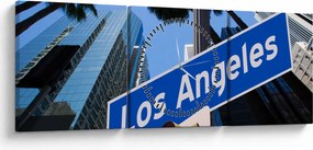 Obraz - Los Angeles (z zegarem) (90x30 cm)