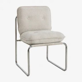 Zestaw 2 Tapicerowanych Krzeseł Jadalnianych Matilda Bouclé Kolory Naturalne - Sklum