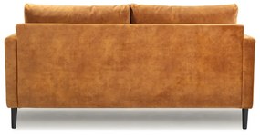 Żółta sofa z aksamitnym obiciem Scandic Adagio, szer. 153 cm