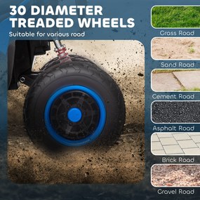 AIYAPLAY Elektryczny Quad dla Dzieci, 3-6 km/h, Oświetlenie LED, Muzyka, USB, dla Dzieci 3-8 Lat, Niebieski