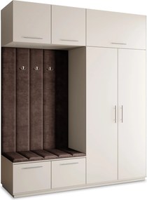 Masseno Garderoba REMA 200/240/60 cm Nowoczesna Szafa do Przedpokoju Kaszmir, MONOLITH 29 (Brązowy)