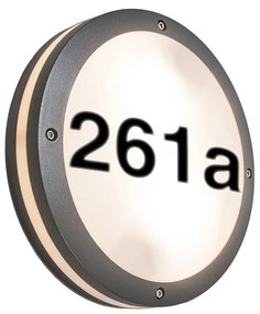 Zewnetrzna Lampa ścienna zewnętrzna antracytowa z numerem domu IP54 - Glow Nowoczesny Oswietlenie zewnetrzne