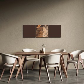 Obraz - Pomarańczowe łuki N⁰2 (z zegarem) (90x30 cm)