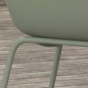 Outsunny Zestaw 4 krzeseł ogrodowych Składane Zielone z oparciem Podłokietniki do 120 kg | Aosom PL