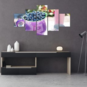 Obraz - jagody w filiżance (125x70 cm)