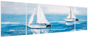 Obraz - Obraz jachtów na morzu (170x50 cm)