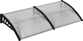 Outsunny Osłona nad drzwi, Ochrona przed deszczem, wiatrem i gradem, Poliwęglan, Aluminium, 200 x 96 x 27 cm, Czarna