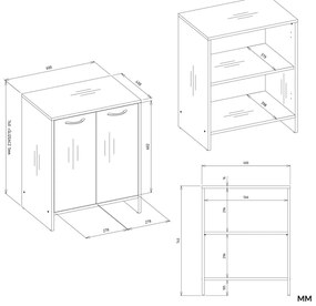 Biała szafka pod umywalkę S0-Z70