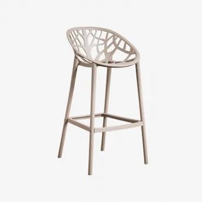 Wysoki Stołek Ogrodowy Ores Wykonany Z Polipropylenu Moka Brown & ↑75 Cm - Sklum