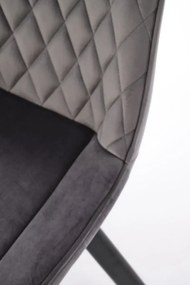 Krzesło tapicerowane K520 VELVET szare obracane HALMAR