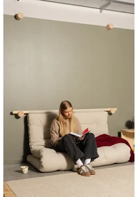 Lniana rozkładana sofa w naturalnym kolorze 135 cm Hooked – Karup Design
