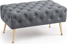 Ławka tapicerowana welurowa pikowana 80 cm MADRID Grafit