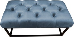 Ławka CHESTERFIELD tkanina Welur loft ławka metal : Kolor Stelaża - Czarny , Kolor tkaniny - VELVET - MG33, Typ tkaniny - Velvet