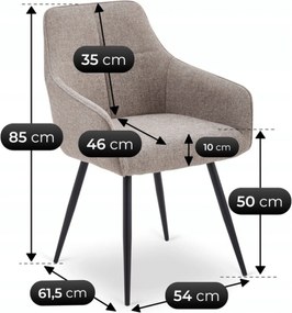 Krzesło Tapicerowane do Salonu PALMA Cappuccino Nowoczesne