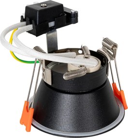 Set van 6 moderne inbouwspots zwart met goud GU10 50mm IP44 - Dept