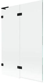 Mexen Lunar L parawan nawannowy 2-skrzydłowy lewy 120 x 150 cm, transparent, czarny - 897L-120-100-70-00-L