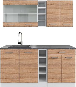 Pojedyncza kuchnia sonoma/biały 160x60x81.6 r-line