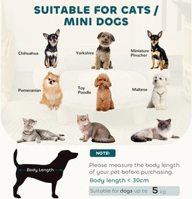 PawHut Łóżko dla psa kota z odpinanym pokrowcem Miękkie wygodne legowisko kremowo białe 47x47x20cm | Aosom PL