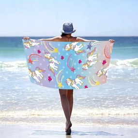 Ręcznik plażowy UNICORN PONNY 100x180 cm kolorowy, 100% mikrofibra