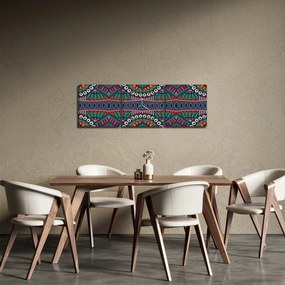 Obraz abstrakcji ozdobnej (z zegarem) (90x30 cm)