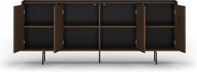 Komoda Zenar 200 cm czterodrzwiowa - orzech elegant / czarny