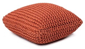 Ceglasty puf w kształcie poduszki Bonami Essentials Knit