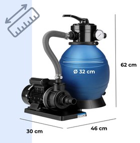 Jurhan Filtr piaskowy do basenu AQUA, 10 200 l/h, niebieska