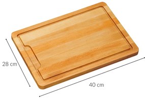 Deska do krojenia z drewna bukowego, prostokątna, z rowkami, Kesper