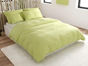 PrzytulneMieszkanie.pl PrzytulneMieszkanie.pl Pościel z mikrofibry hotelowa JASMINE pistacjowa - pasek 2 cm Rozmiar pościeli: 2 szt 70 x 90 cm | 200 x 220 cm