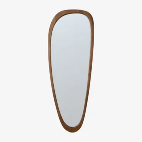 Lustro Ścienne Z Drewna Dębowego Arbidel Ciemny Dąb Brązowy & 60 X 165 Cm - Sklum