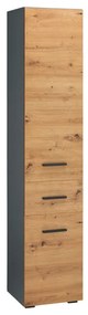 Wysoka wąska szafka łazienkowa w dekorze dębu 180x35 cm Malika – Støraa