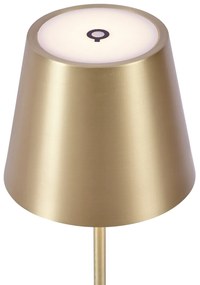 Nowoczesna lampa stołowa złota 37 cm z LED, ściemnialna, IP54, ładowalna - Topi Nowoczesny Oswietlenie wewnetrzne