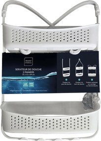 Wisząca plastikowa półka łazienkowa w matowym białym kolorze Vesper – douceur d'intérieur