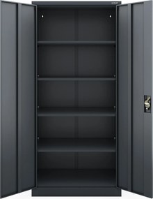 Szafa biurowa metalowa wysoka i głęboka antracytowa JAN H D600, 900 x 1950 x 600 mm