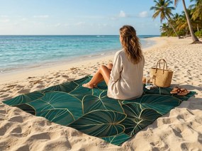 Szybkoschnący XXL ręcznik plażowy VERDARA zielony 150 x 210 cm, 100% mikrofibra