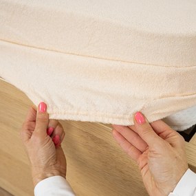 4Home prześcieradło frotte beżowy, 200 x 220 cm