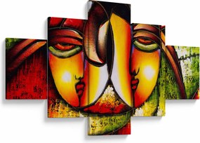 Obraz - Obraz olejny, abstrakcyjne twarze (125x70 cm)