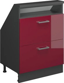 Szafa skosna czerwony wysoki połysk/antracyt 60x46x81.6 rion