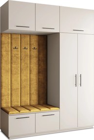 Masseno Garderoba REMA 180/240/60 cm Nowoczesna Szafa do Przedpokoju Kaszmir, MONOLITH 48 (Żółty)