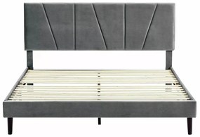 Łóżko tapicerowane SAVANA VELVET 160x200 szare SIGNAL