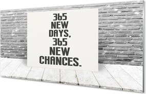 Szkło Ozdobne do Kuchni Napis na Ceglanym Murze