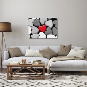 Obraz na szkle drewnianych serc (70x50 cm)