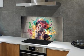 Panel szklany do Kuchni Artystyczny Klaun i Muzyka