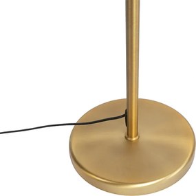 Lampa stojąca brązowa z białym kloszem i regulowanym ramieniem - Ladas Deluxe