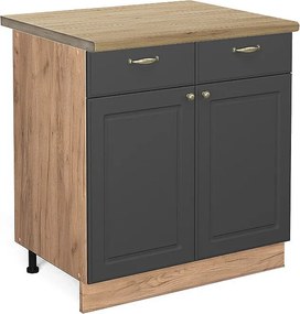 Szafka dolna do kuchni antracytowo-złoty 80x60x82 fame-line