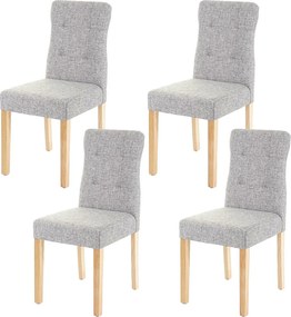 Krzesło do jadalni MCW-E58 (zestaw 4 szt.), tkanina/tekstylia szare, jasne nogi