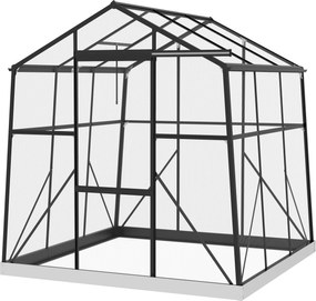 Outsunny Szklarnia Aluminiowa Czarna 192x192x204cm | Aosom PL