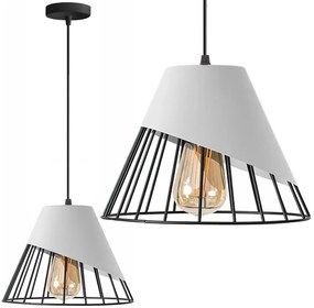 LAMPA SUFITOWA WISZĄCA KLOSZ METAL APP228-1CP BIAŁA