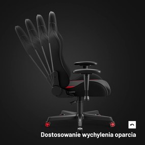 Fotel gamingowy materiałowy czarno-czerwony: Diablo X-Starter